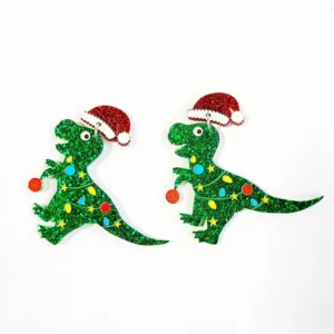 Christmas Dino Earrings