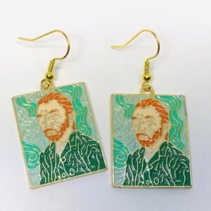 Artiest portrait painting earrings