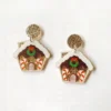 Christmas Ginger Bread House  Earrings