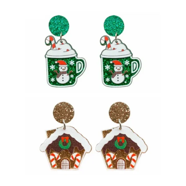Christmas Ginger Bread House  Earrings