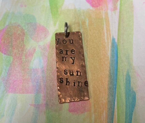 You are my sunshine Stamped copper necklace