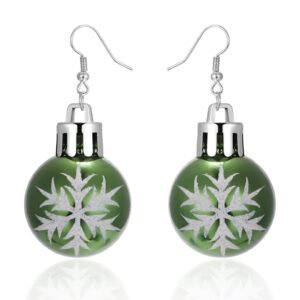 Christmas green Ball Earrings