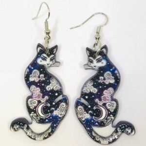 Japanese Geisha Cat earrings