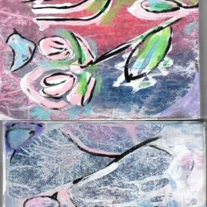 whinsical birds flower original painting