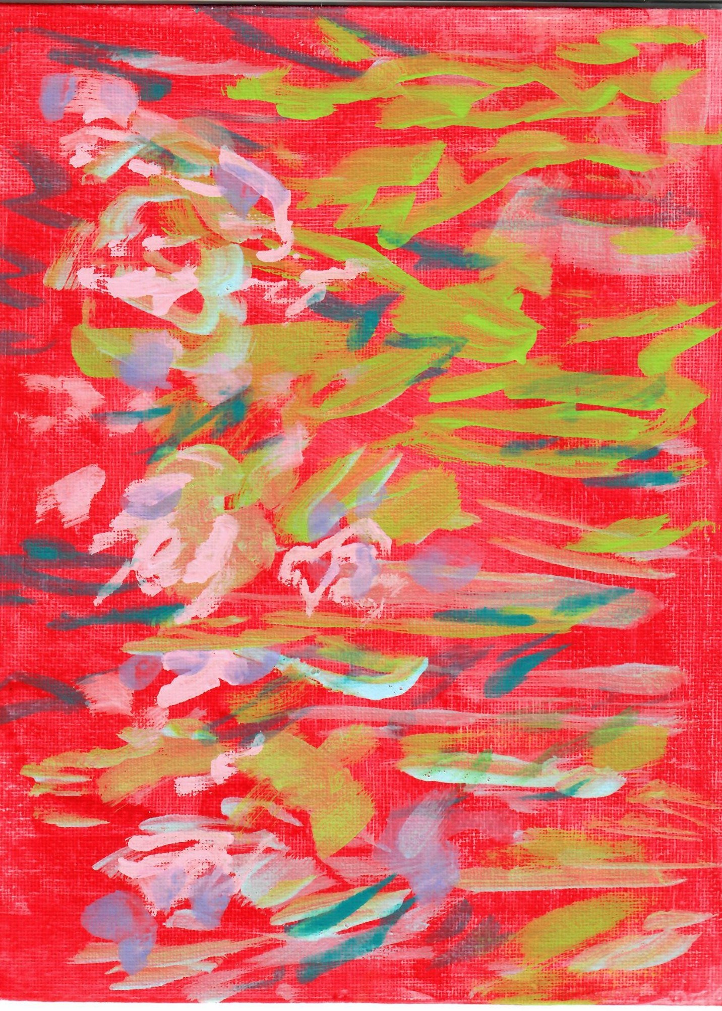 red and green fileld of flower