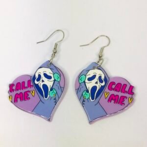 Halloween Ghost Heart  Acrylic earrings