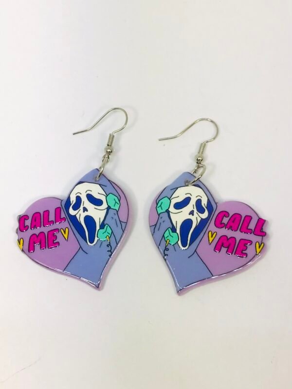 Halloween Ghost Heart  Acrylic earrings