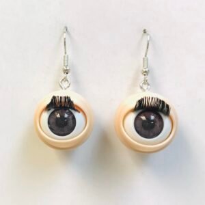Funky long eye lash eyeball  Acrylic earrings