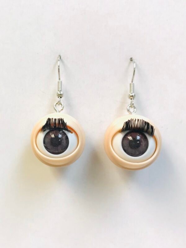 Funky long eye lash eyeball  Acrylic earrings