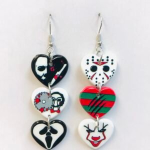 Tri hearts Halloween Earrings