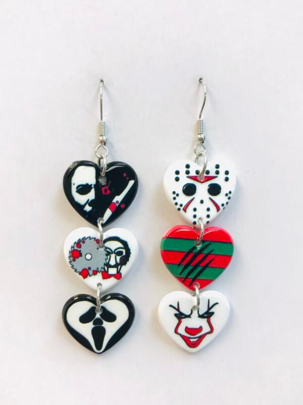 Tri hearts Halloween Earrings