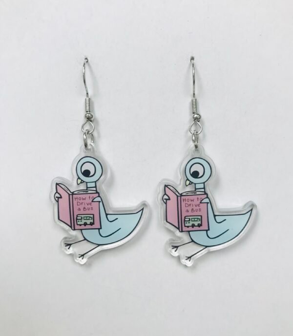 Book reading ducks acrylic earrings