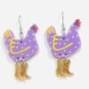 Hen chicken  acrylic earrings