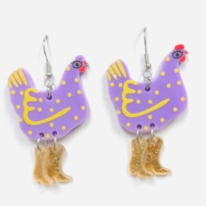 Hen chicken acrylic earrings