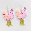 Hen chicken  acrylic earrings