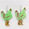 Hen chicken  acrylic earrings