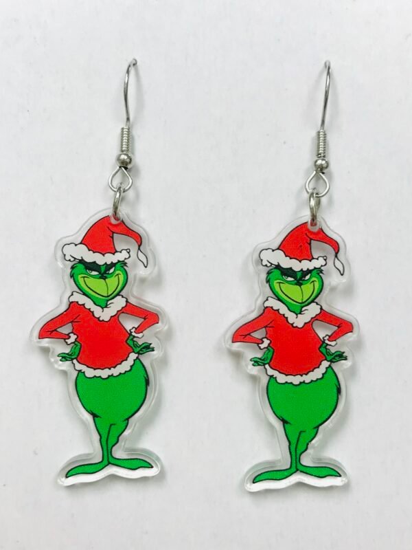 Grinch Christmas Acrylic Earrings