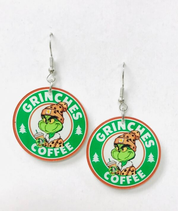 Grinches Coffee Earrings
