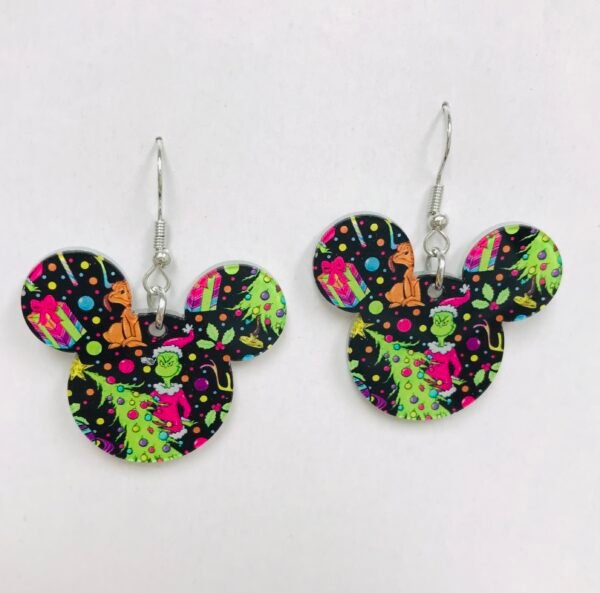 Art Grinch Mouse Acrylic earrings
