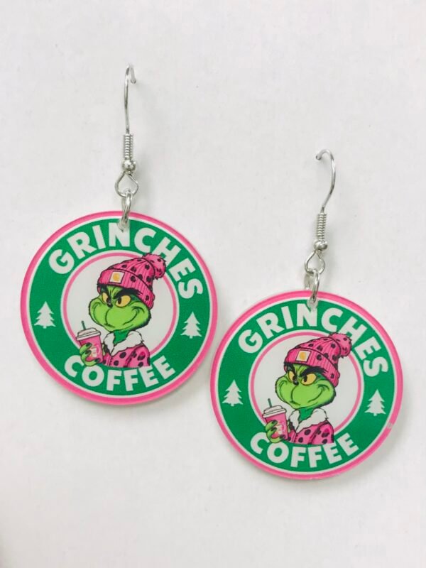 Grinch Coffee earrings