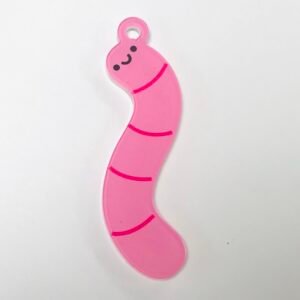 Pink worm CharmAcrylic charm supply