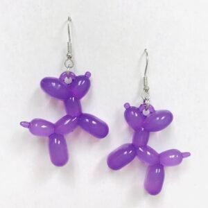 Ballon Dog Purple Earrings