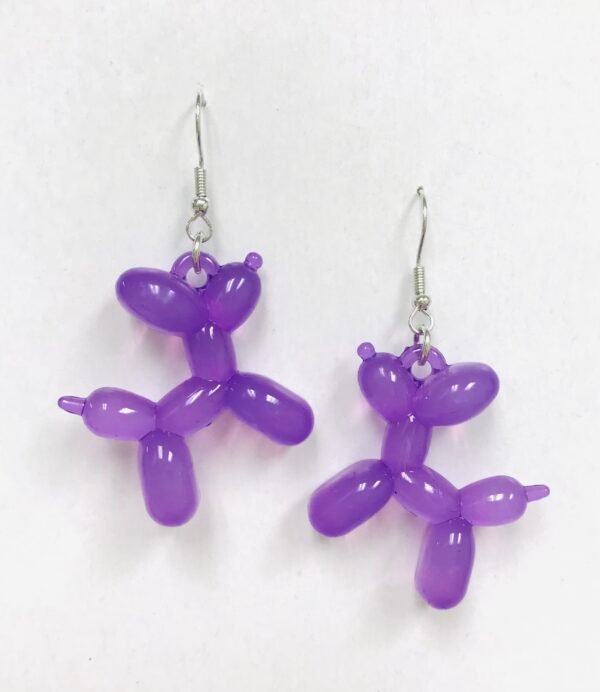 Ballon Dog Purple Earrings