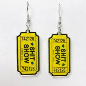 yellow movie ticket earrings