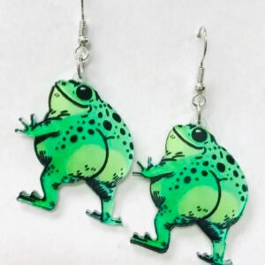 Acrylic green Frog Earrings