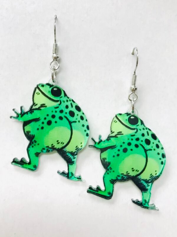Acrylic green Frog Earrings