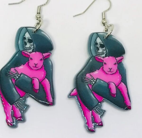monster and lamb earrings